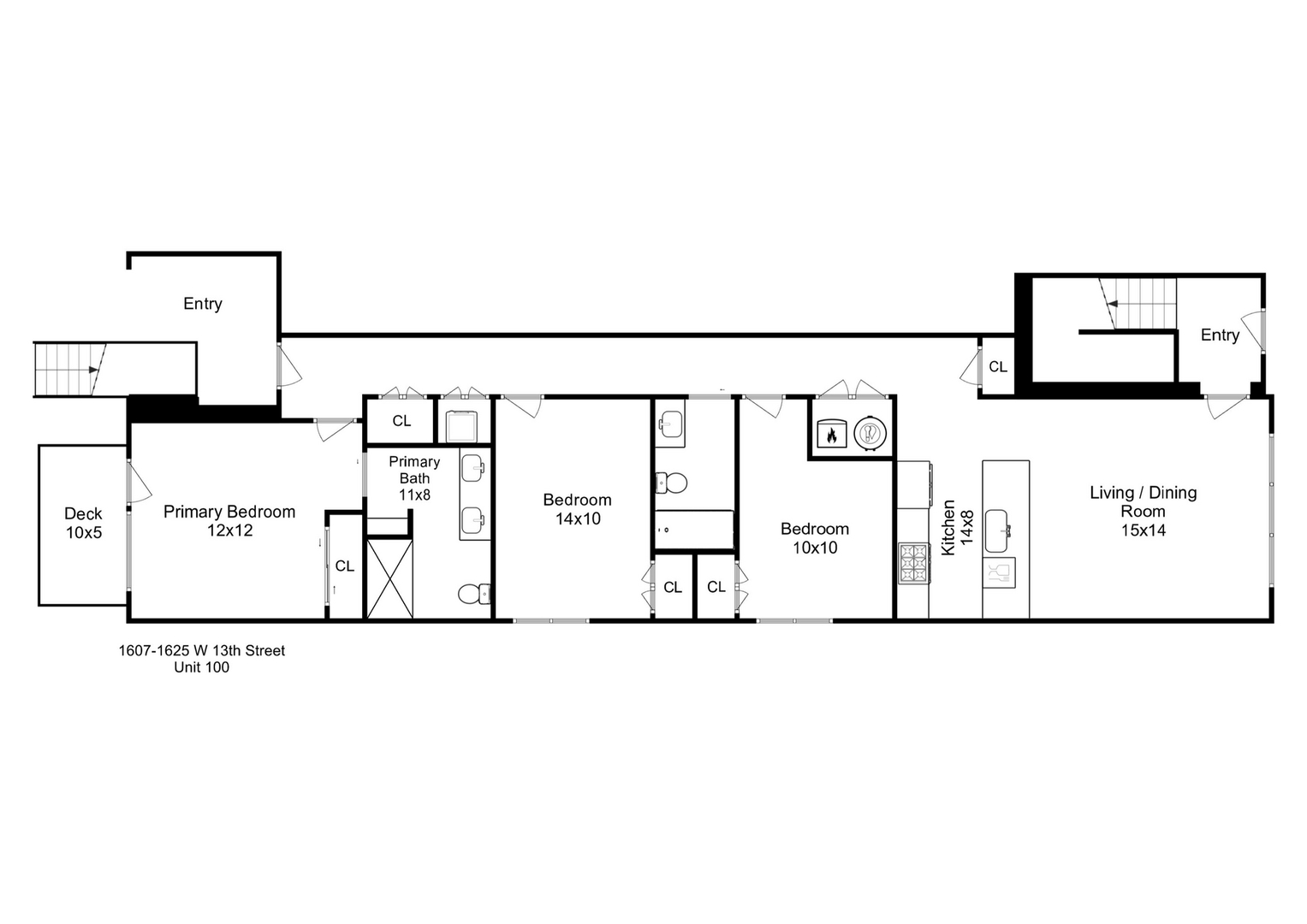 1612 West Hastings Street, Unit 200 Chicago, IL 60608 - Photo 18 of 19 a picture of a floor plan
