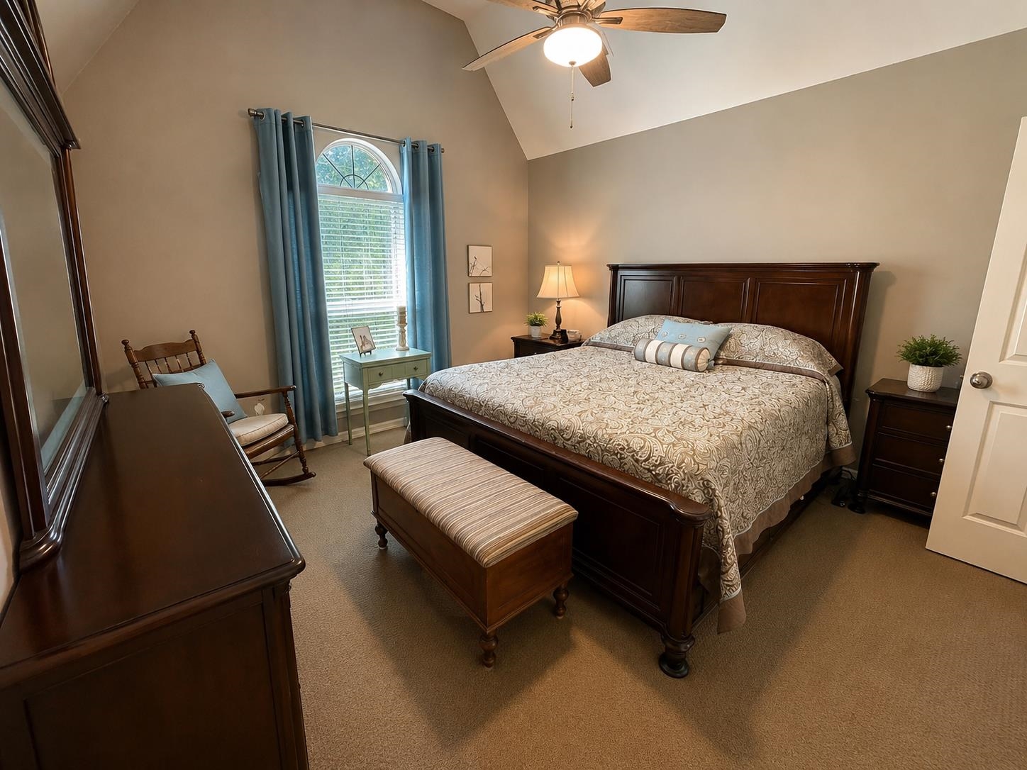 1946 Little John Road Millington, TN 38053 - Photo 4 of 20 Vaulted ceiling with a ceiling fan and light fixture
