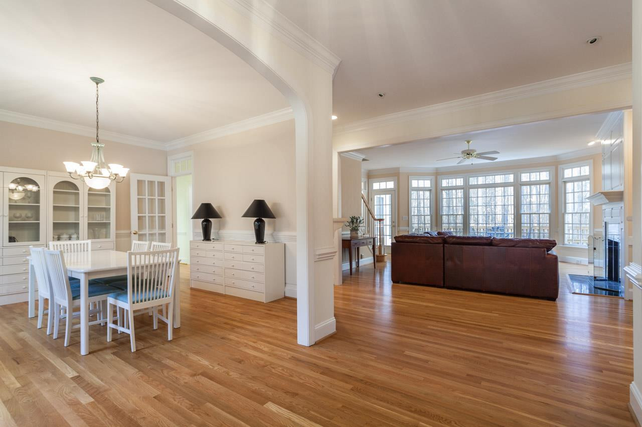 Foyer opens to your beautiful view of our expansive family room and stunningly private backyard. Foyer
