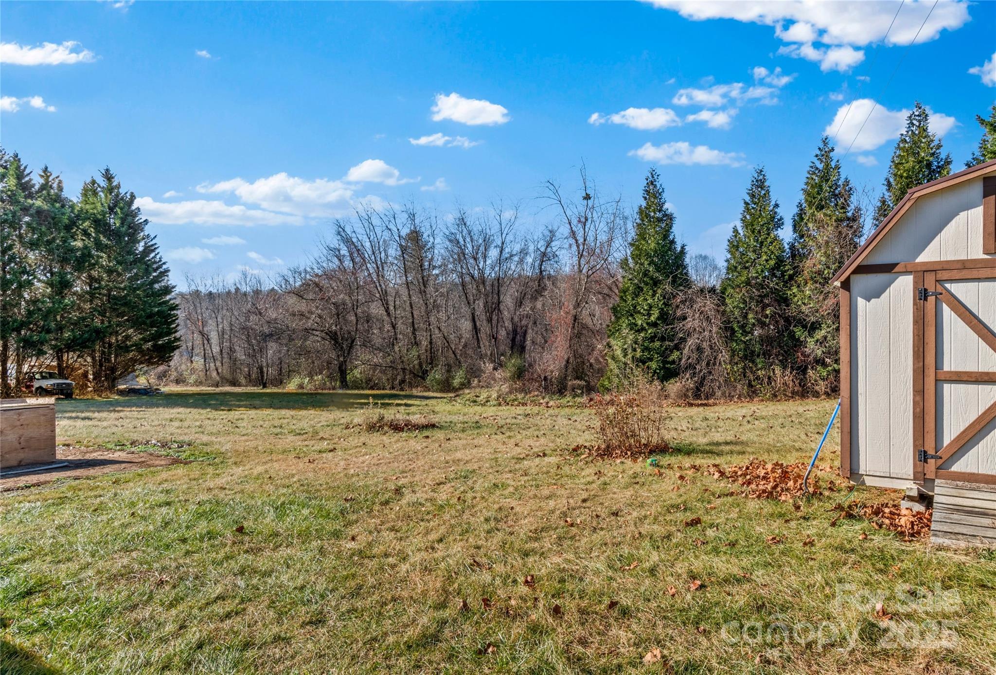 1079 Red Hill Creek Road Dobson, NC 27017 - Photo 25 of 28 a view of a yard with yellow lighting