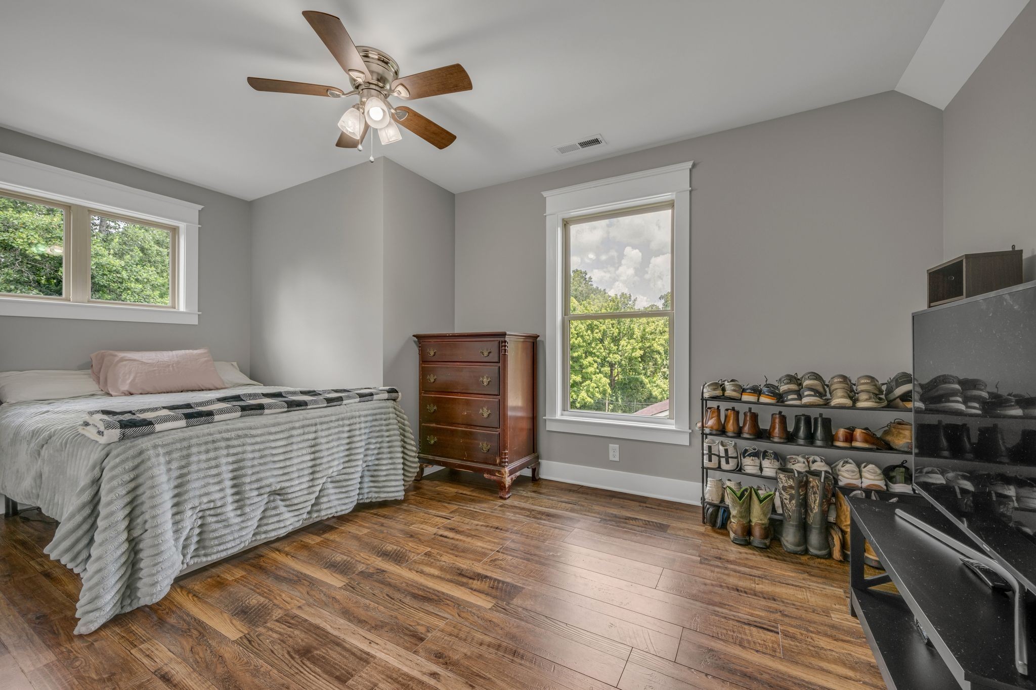 1116 Taylortown Road White Bluff, TN 37187 - Photo 20 of 29 a kitchen with stainless steel appliances a stove a chimney a sink and a large window