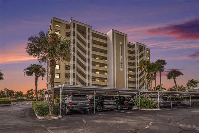 front view of a building with a street