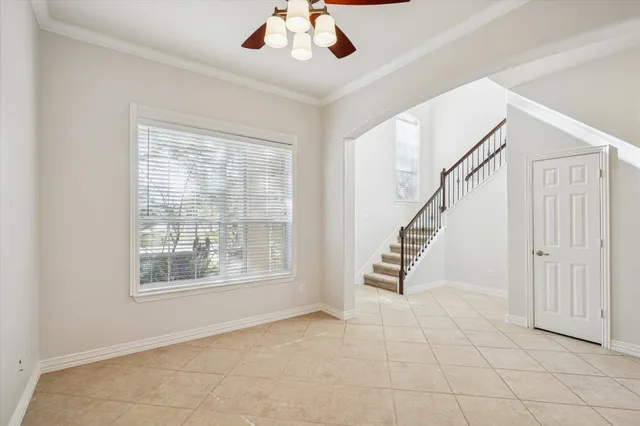 a view of an entryway with staircase