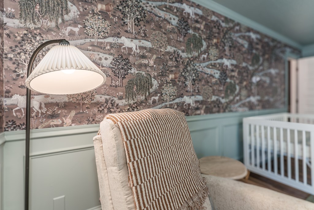 45 Mountain Stream Road Murphy, NC 28906 - Photo 23 of 42 a bedroom with a bed and a chandelier