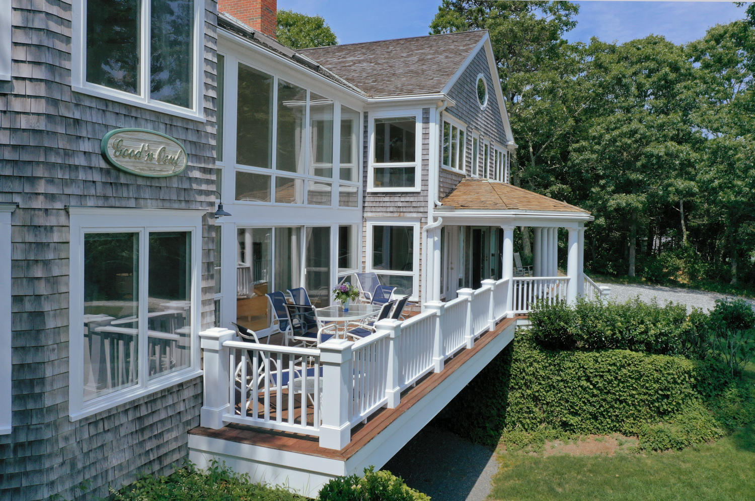 22 Little Bay Road Orleans, MA 02653 - Photo 12 of 39 a view of a house with a deck and backyard