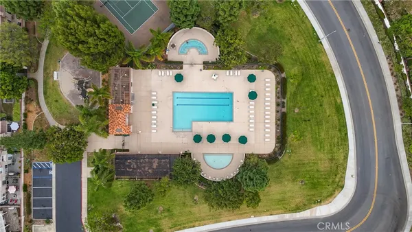 an aerial view of a house