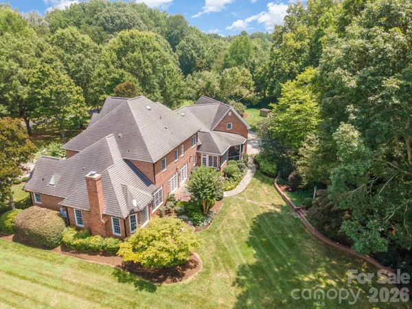an aerial view of a house