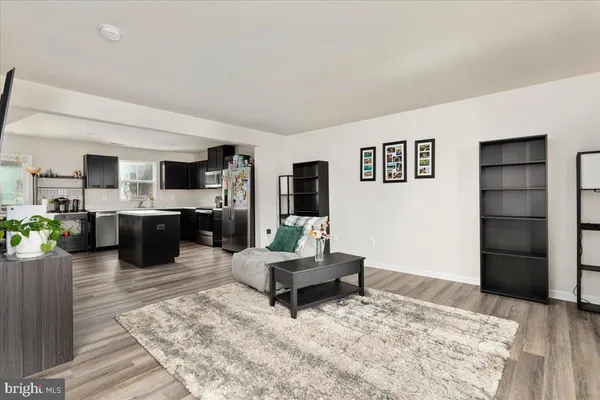a living room with furniture