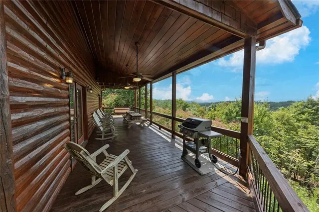 a view of a balcony with chairs