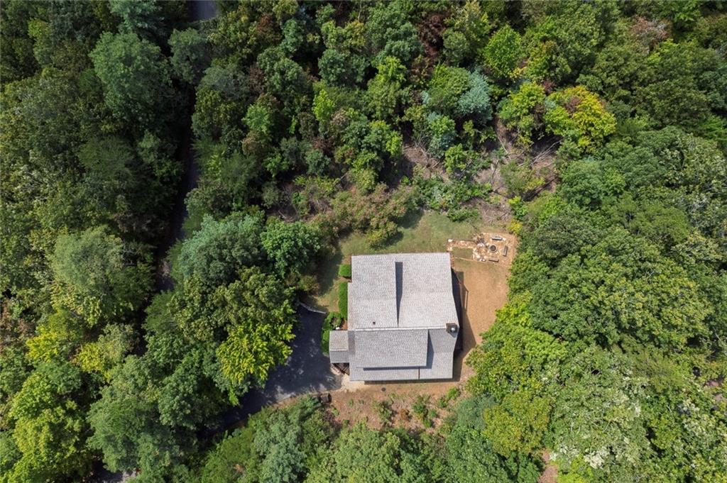 499 Raven Ridge Circle Mineral Bluff, GA 30559 - Photo 42 of 43 an aerial view of a house with a yard and trees all around
