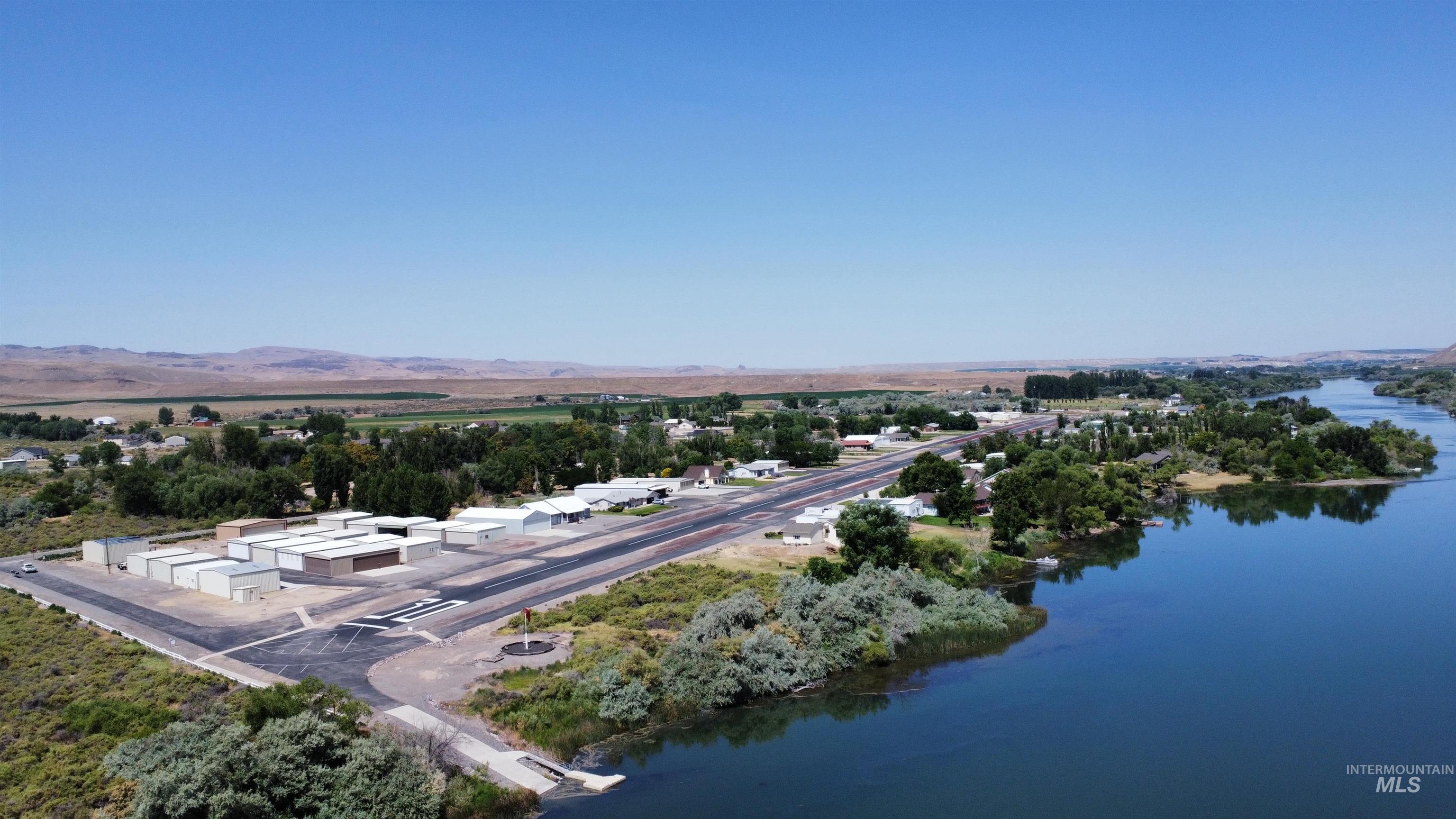Drone / aerial view of a water and mountain view