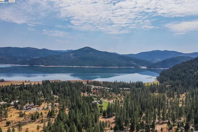 a view of lake and mountain