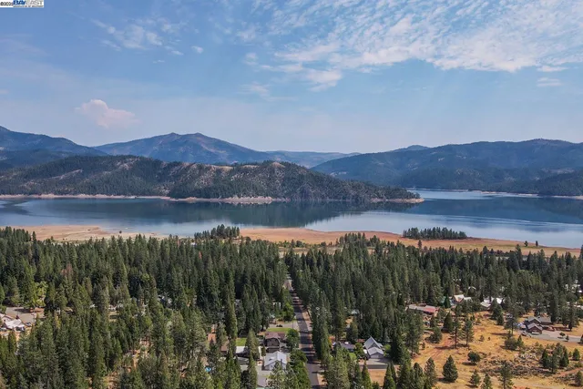 a view of lake with mountain