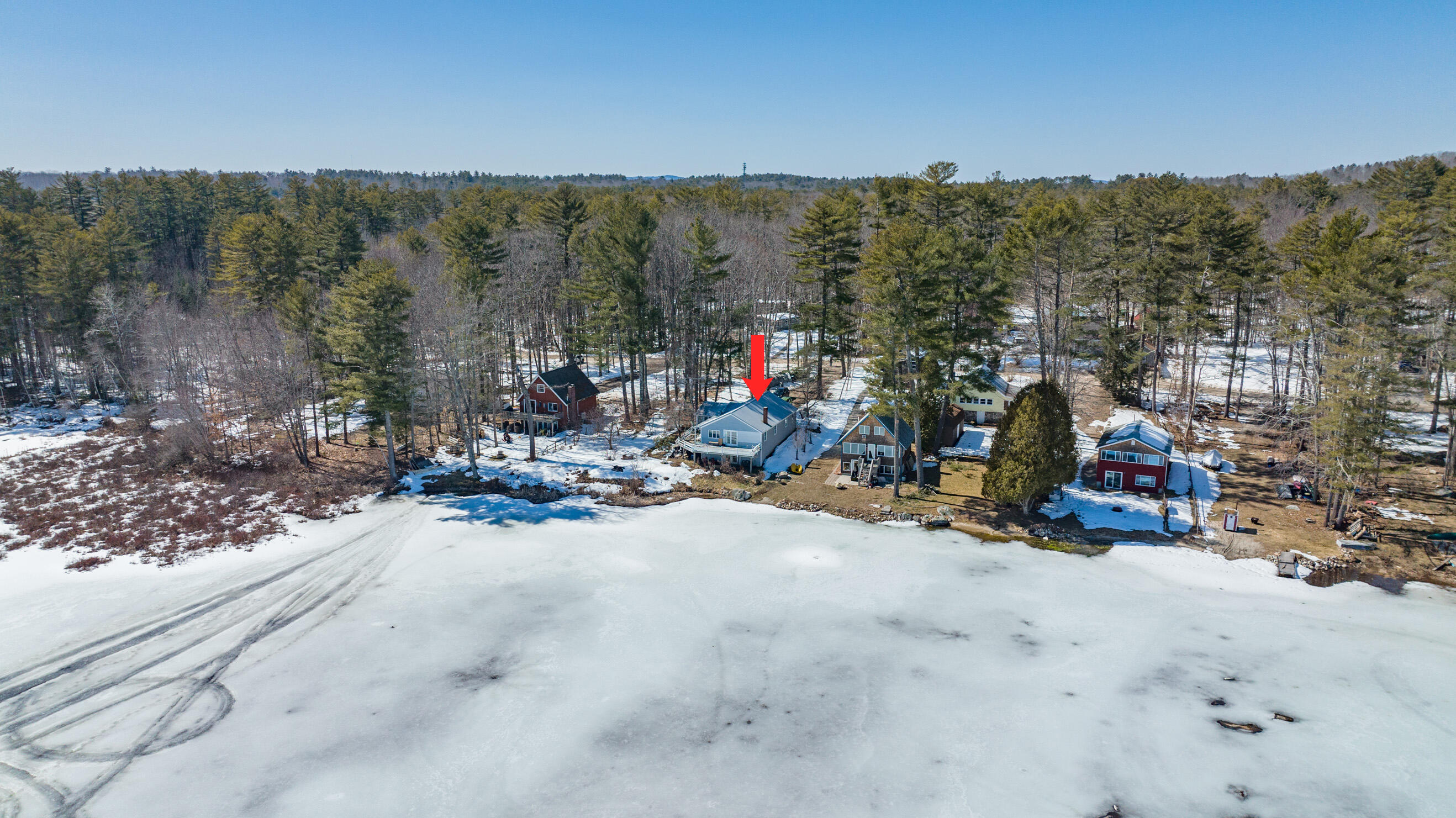 39 Thomas Pond Shore Road Casco, ME 04015 - Photo 3 of 23 39 Thomas Pond Drone Arrow-3
