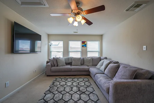 a living room with furniture