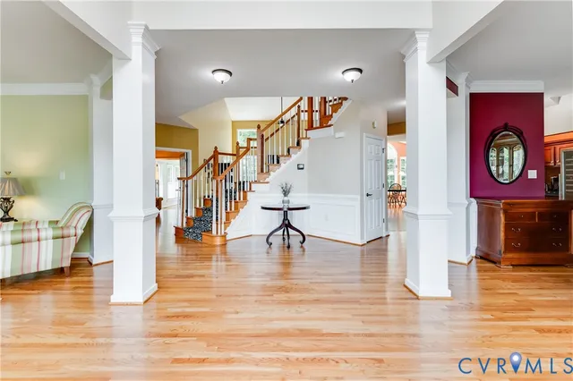 a living room with furniture and a couch