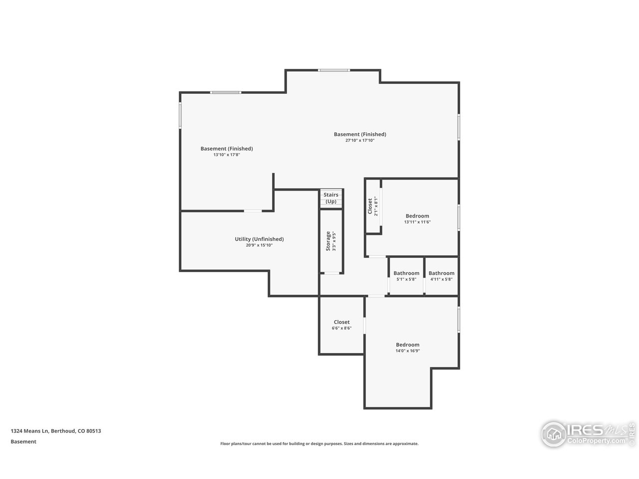 1324 Means Lane Berthoud, CO 80513 - Photo 43 of 44 Basement floorplan