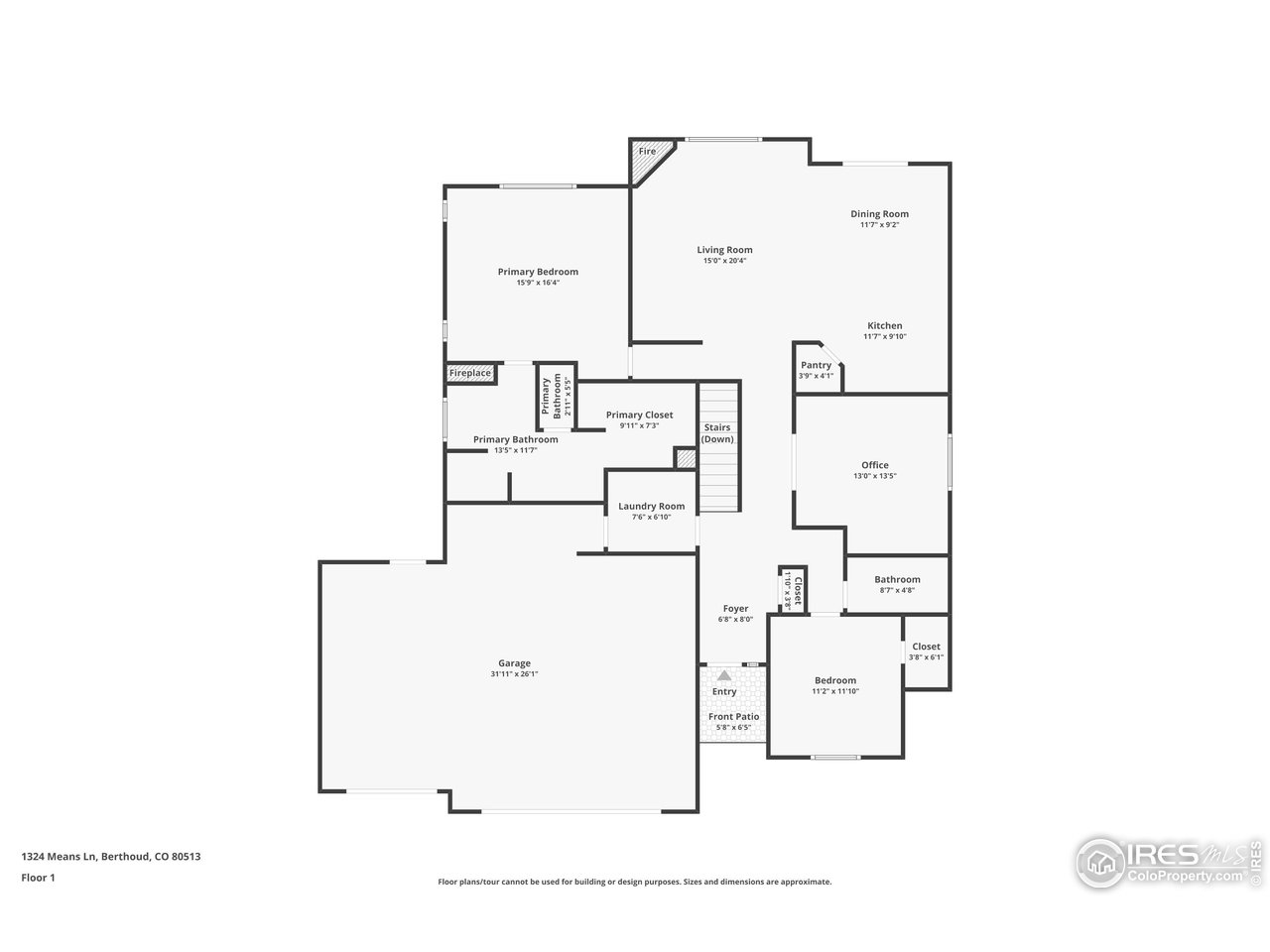 1324 Means Lane Berthoud, CO 80513 - Photo 42 of 44 Main level floorplan