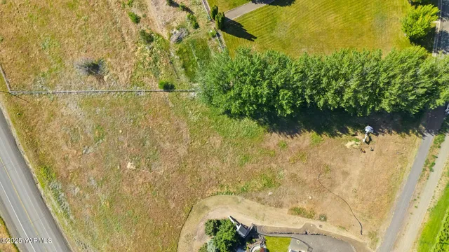 a bathroom with a small yard