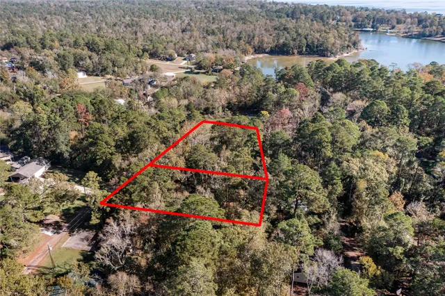 a view of a city and lake