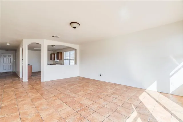a view of a livingroom with wooden floor
