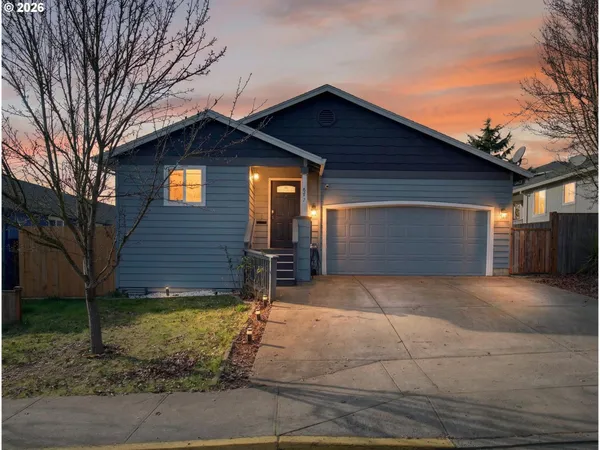 a view of backyard of house