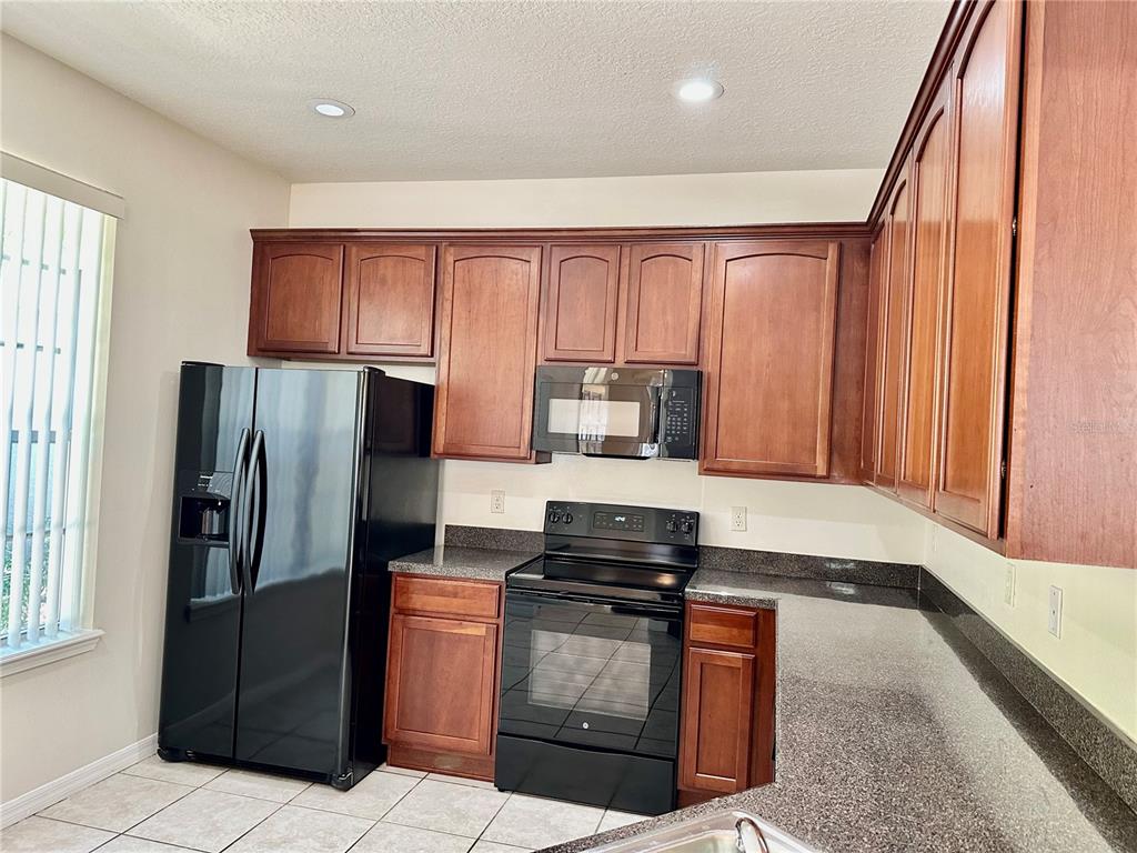 27747 Pleasure Ride Loop Wesley Chapel, FL 33544 - Photo 13 of 56 a kitchen with stainless steel appliances granite countertop a refrigerator stove and sink