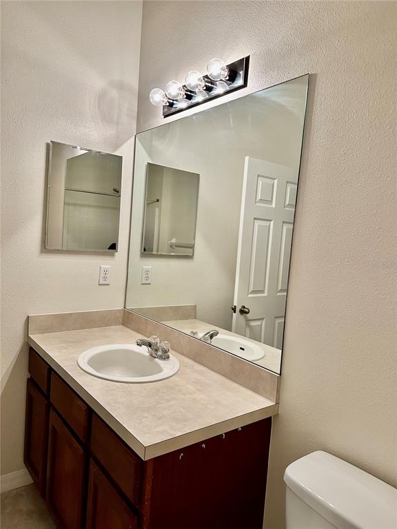 27747 Pleasure Ride Loop Wesley Chapel, FL 33544 - Photo 28 of 56 a bathroom with a sink a toilet and mirror