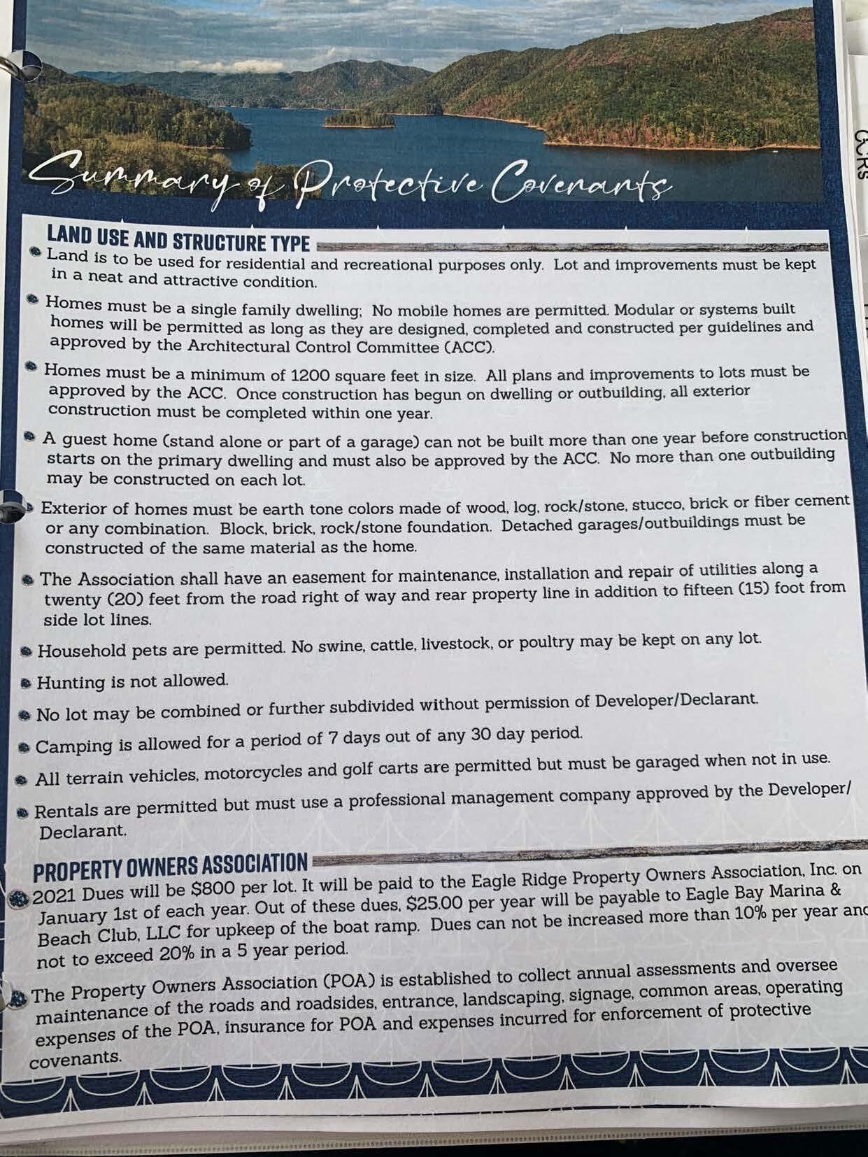 Lot 41 West Of Dry Hill Road, Unit 41 Butler, TN 37640 - Photo 25 of 26 Flyer_Summary_Covenants