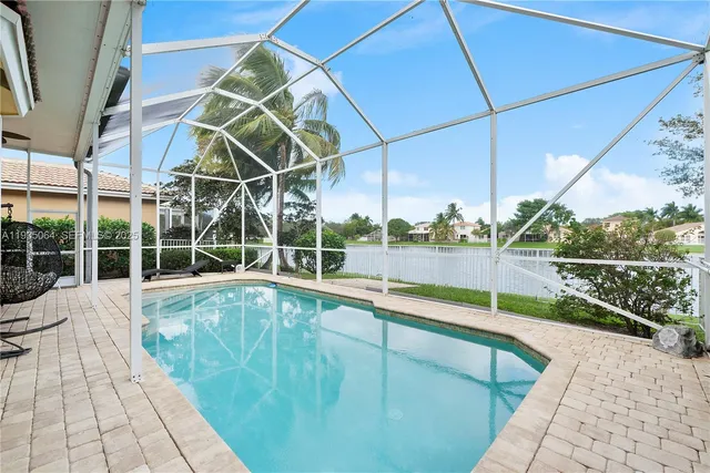 a view of backyard with plants and palm trees