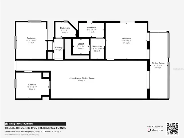 $168,900 | 3585 Lake Bayshore Drive, Unit J301, Bradenton, FL 34205