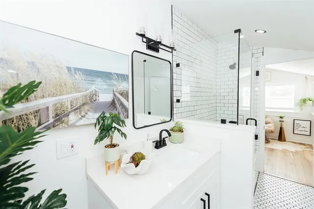 a bathroom with a shower