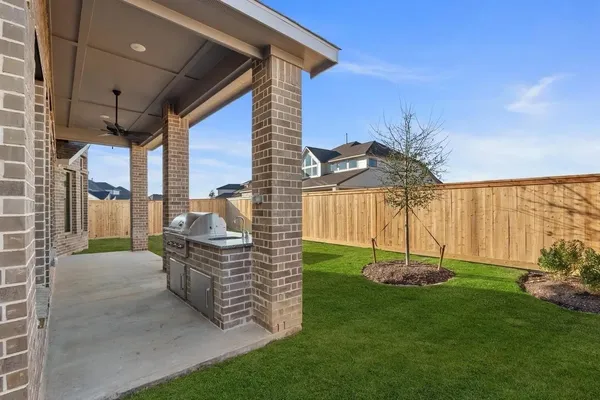 a view of a porch with a backyard