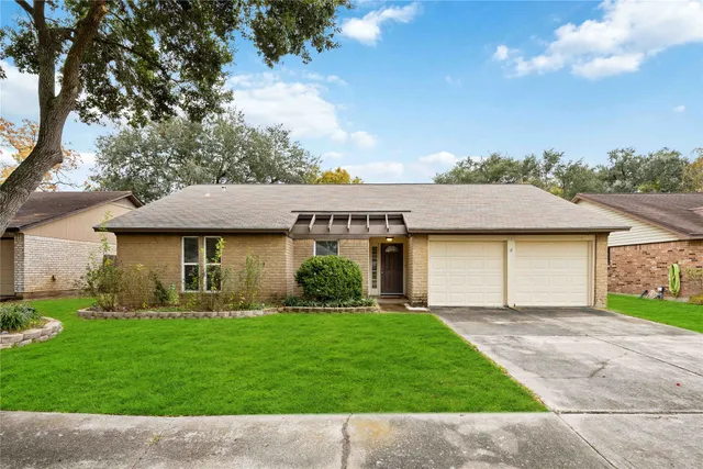 a view of a yard with a large tree