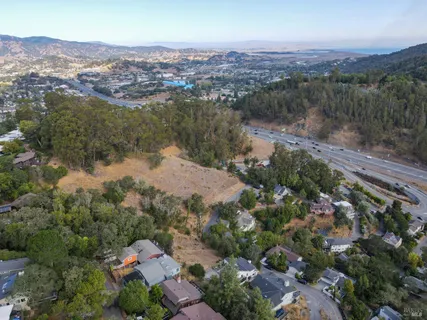an aerial view of a city