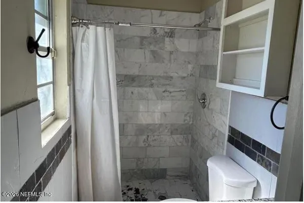 a bathroom with a shower