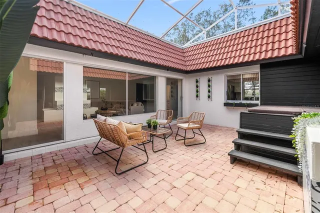 a view of a lake with a city