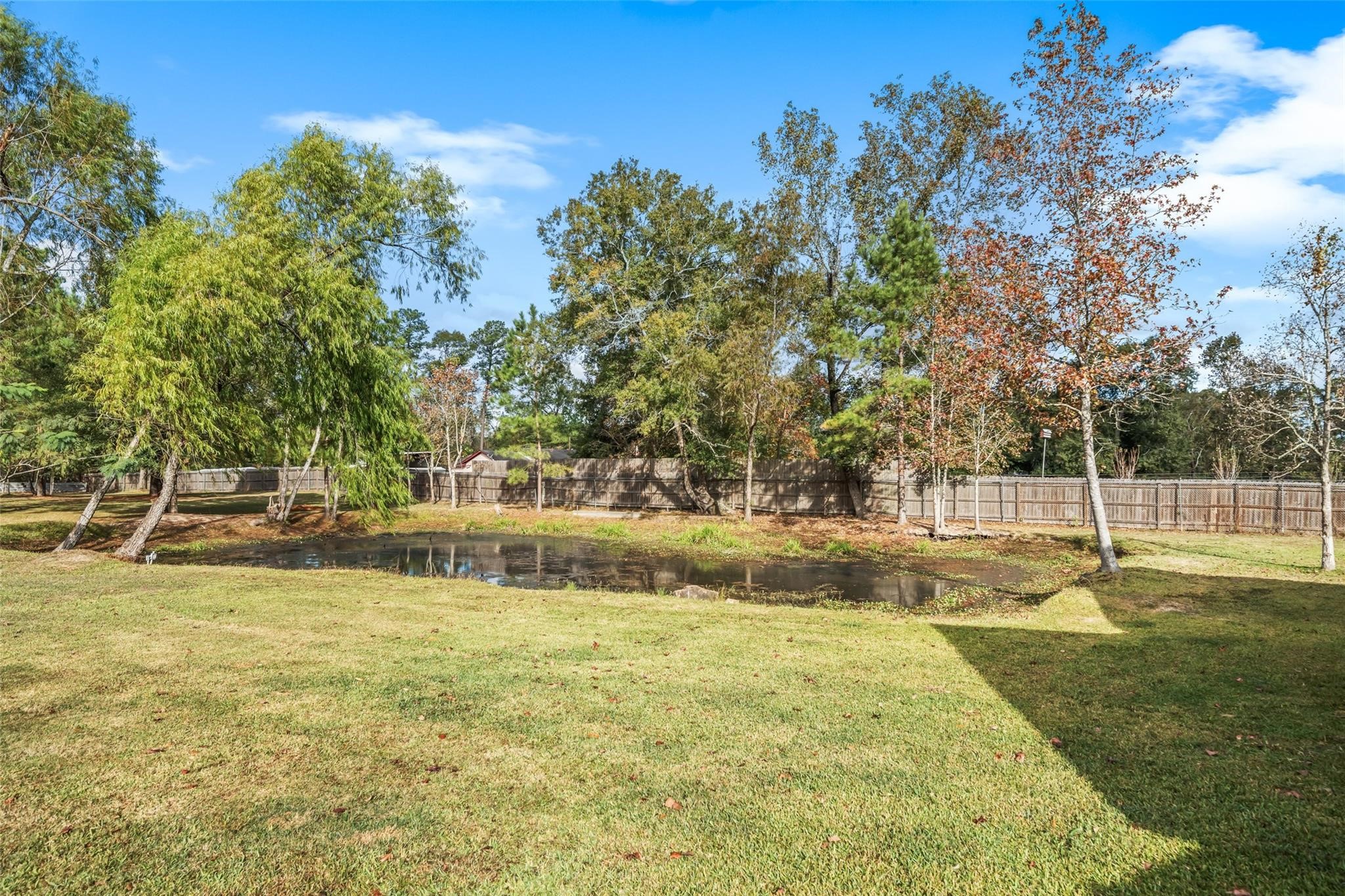 6742 Dusty Lane Conroe, TX 77306 - Photo 29 of 33 Stocked pond has bass, perch and turtles.