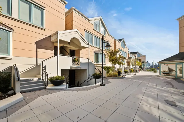 a view of a street with buildings
