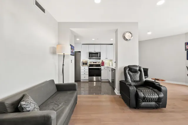 a living room with furniture