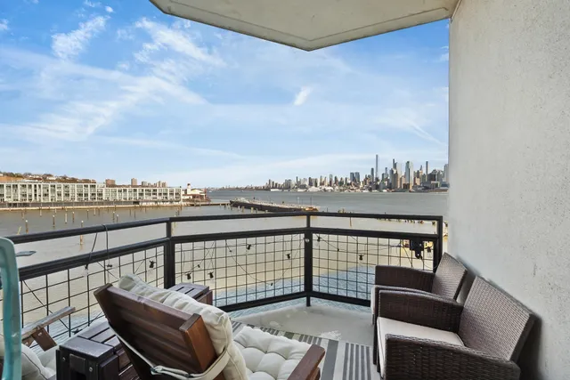 a view of a chair in the roof deck