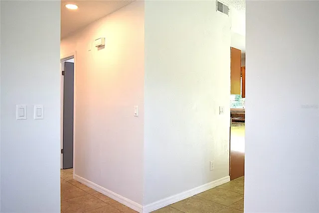a view of a livingroom with a large window