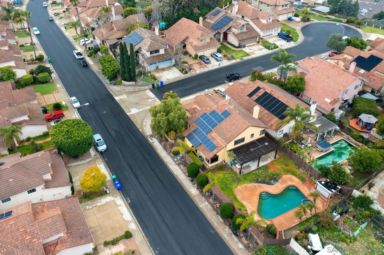 9342 Parus Point San Diego, CA 92129 - Photo 41 of 44 an aerial view of a house with swimming pool and outdoor seating