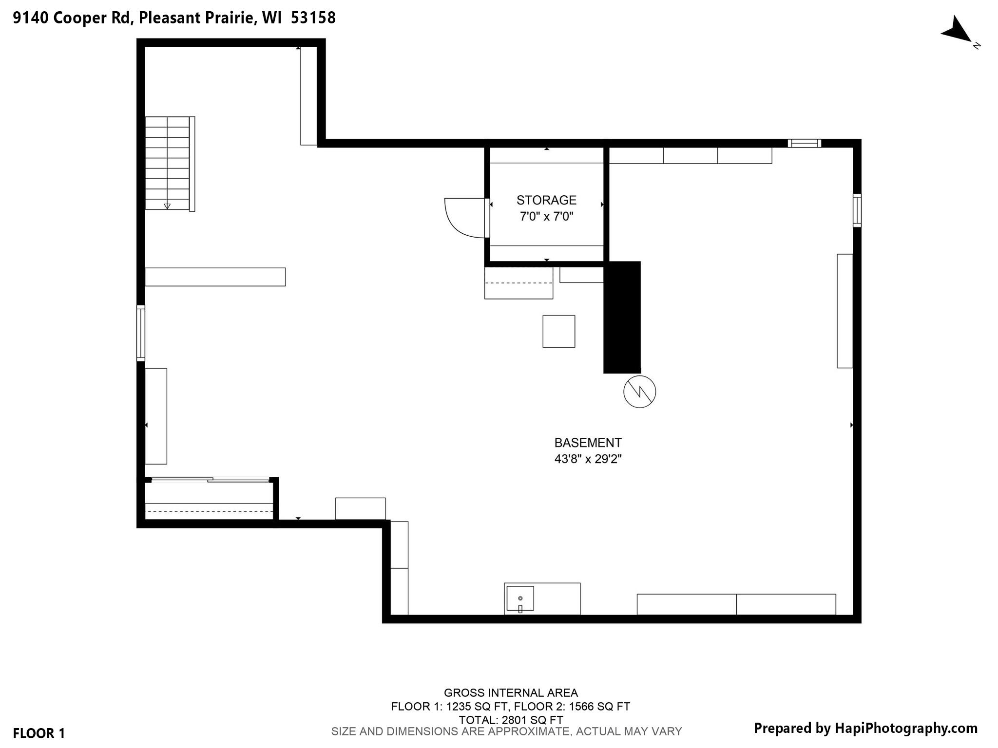 9140 Cooper Road Pleasant Prairie, WI 53158 - Photo 3 of 39 9140 Cooper Rd - Lower Level Floor