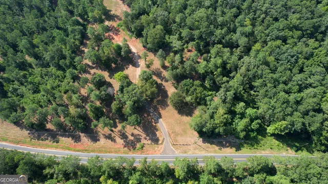 a backyard of a house with lots of trees