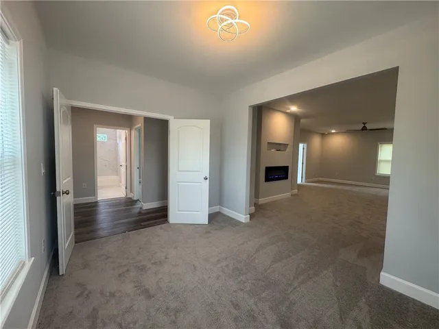 a view of a livingroom with a fireplace