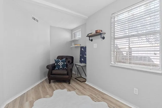 a living room with furniture