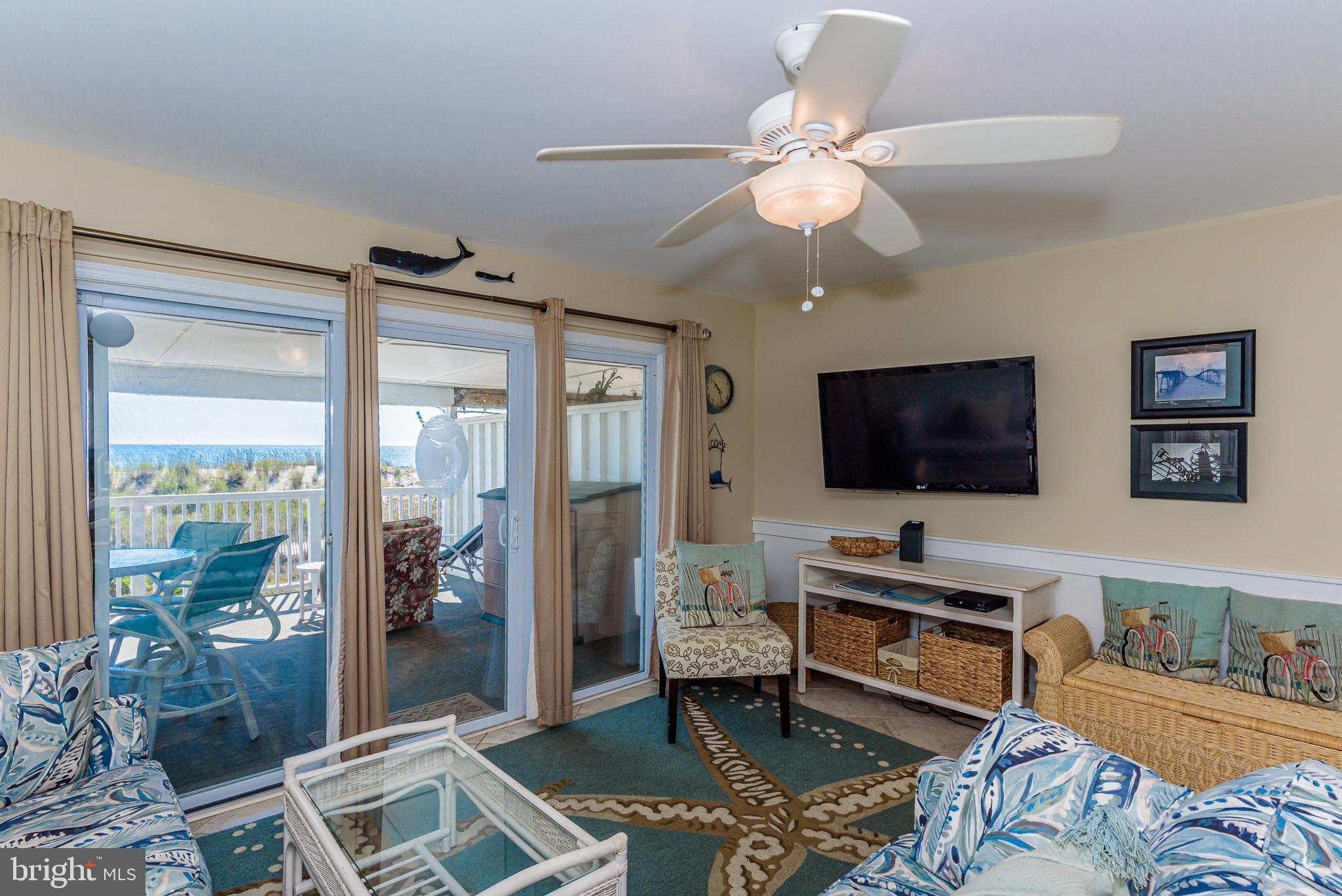 7601 Atlantic Avenue, Unit 3 Ocean City, MD 21842 - Photo 25 of 52 a living room with furniture and a flat screen tv