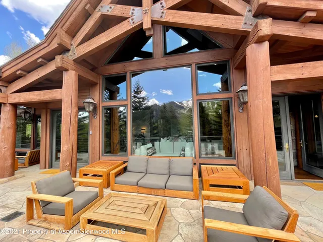 a outdoor space with patio furniture