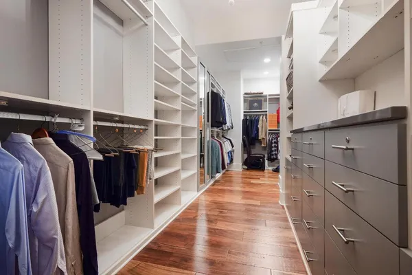 a view of a walk in closet
